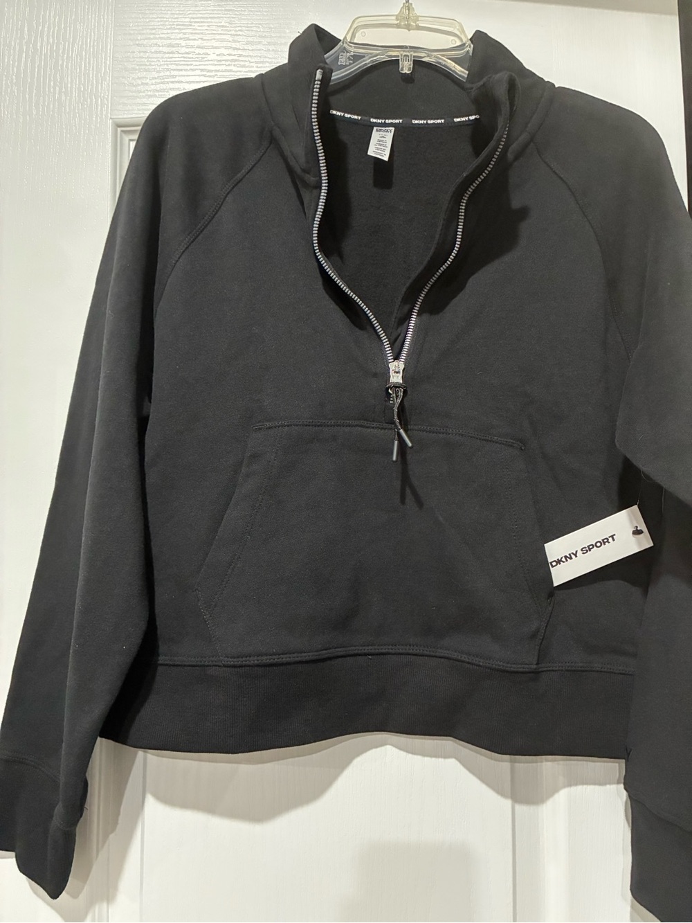 DKNY Black Half-Zip Sport Pullover